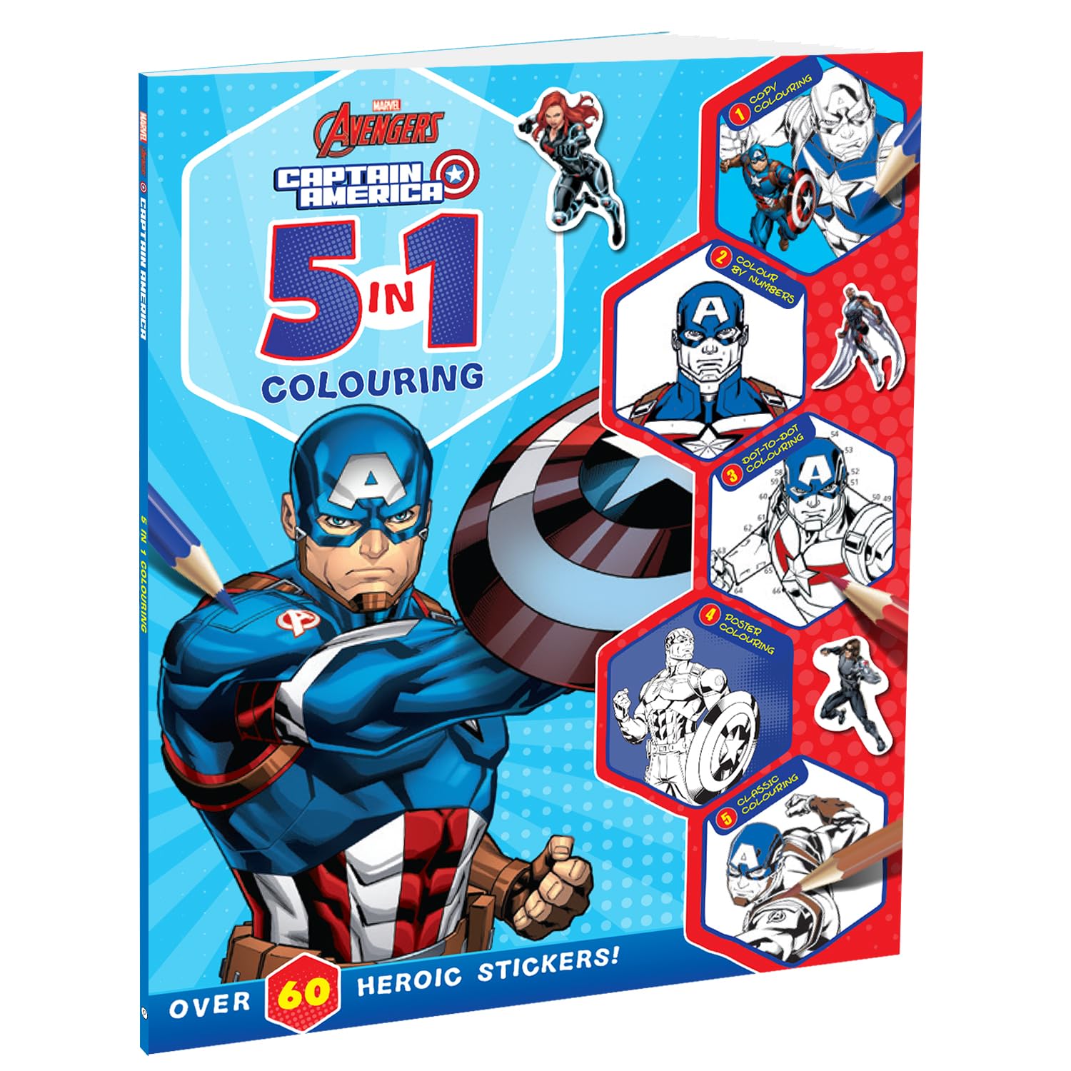 Marvel Captain America: 5-In-1 Colouring cover