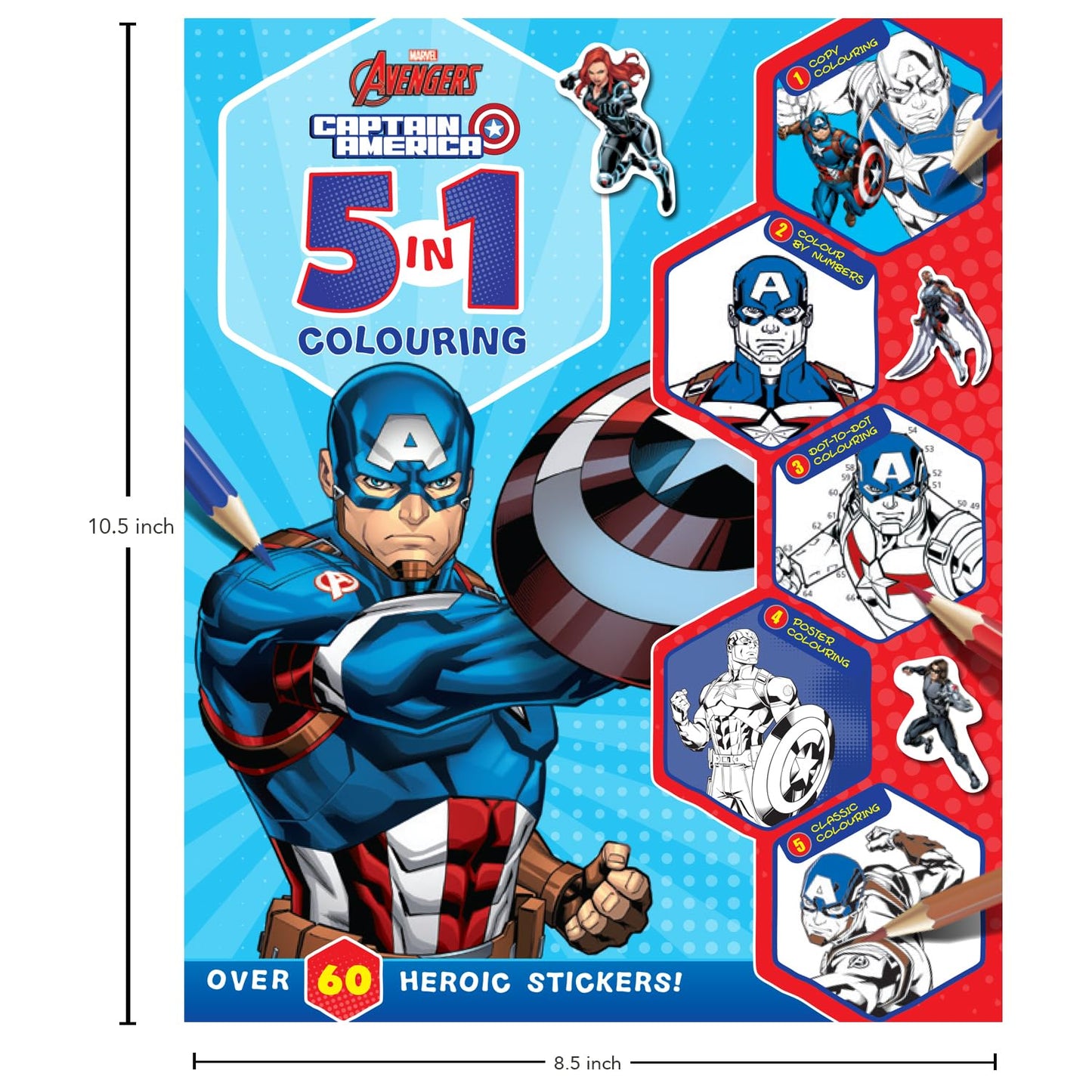 Marvel Captain America: 5-In-1 Colouring cover