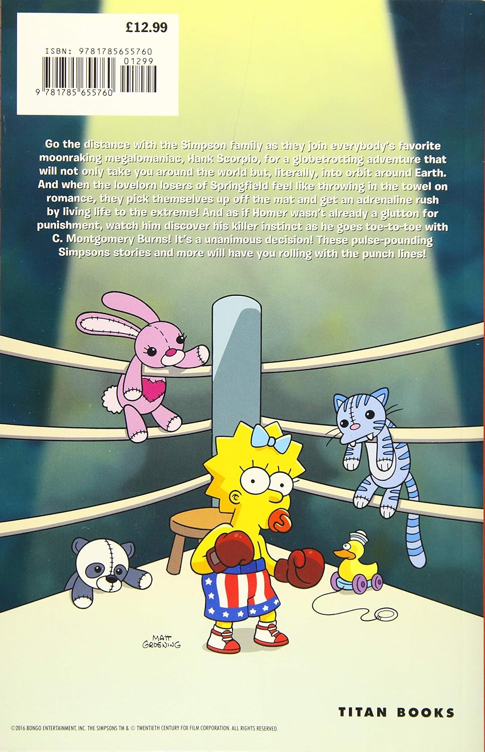 Simpsons Comics Knockout back cover
