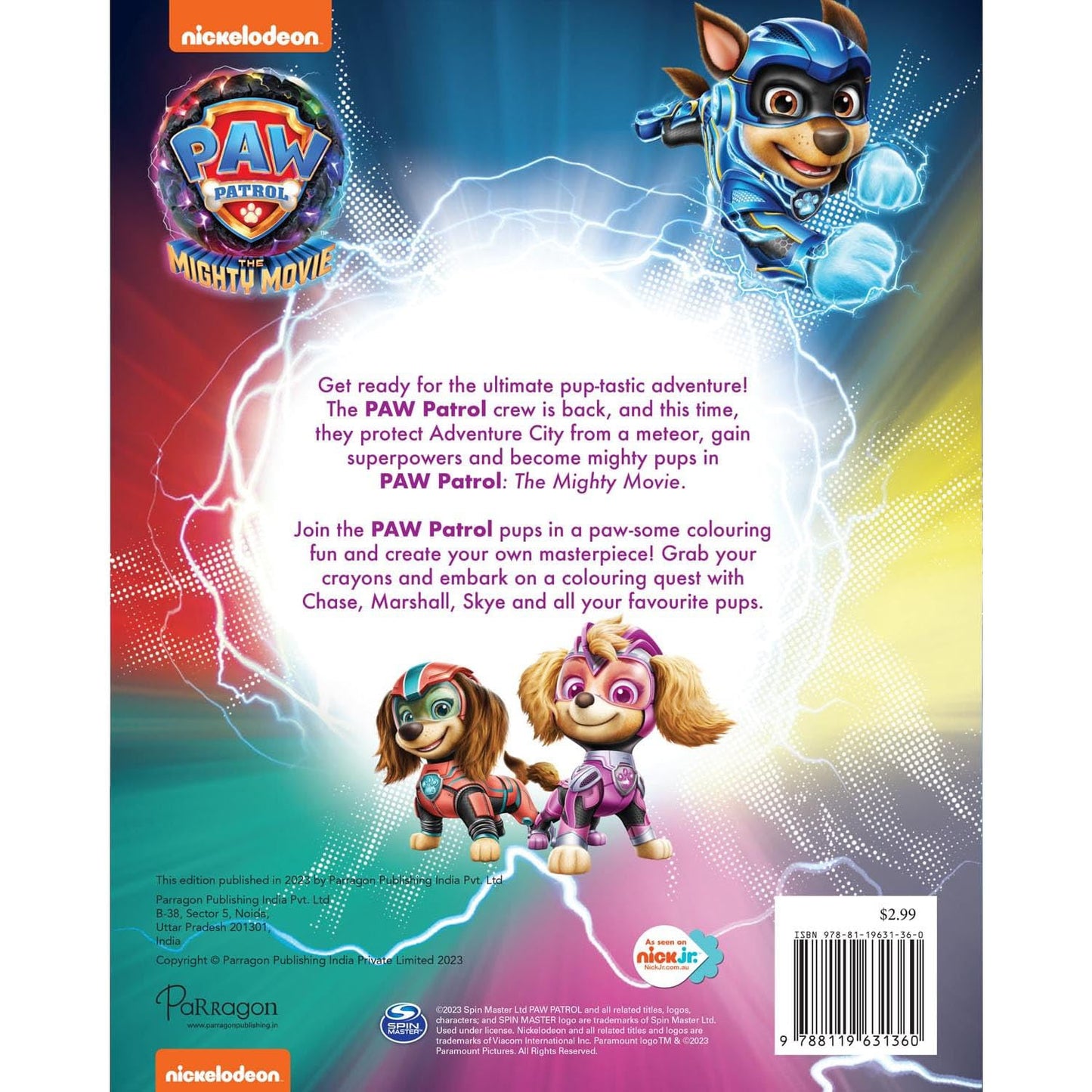 PAW Patrol The Mighty Movie Copy Colouring Book cover