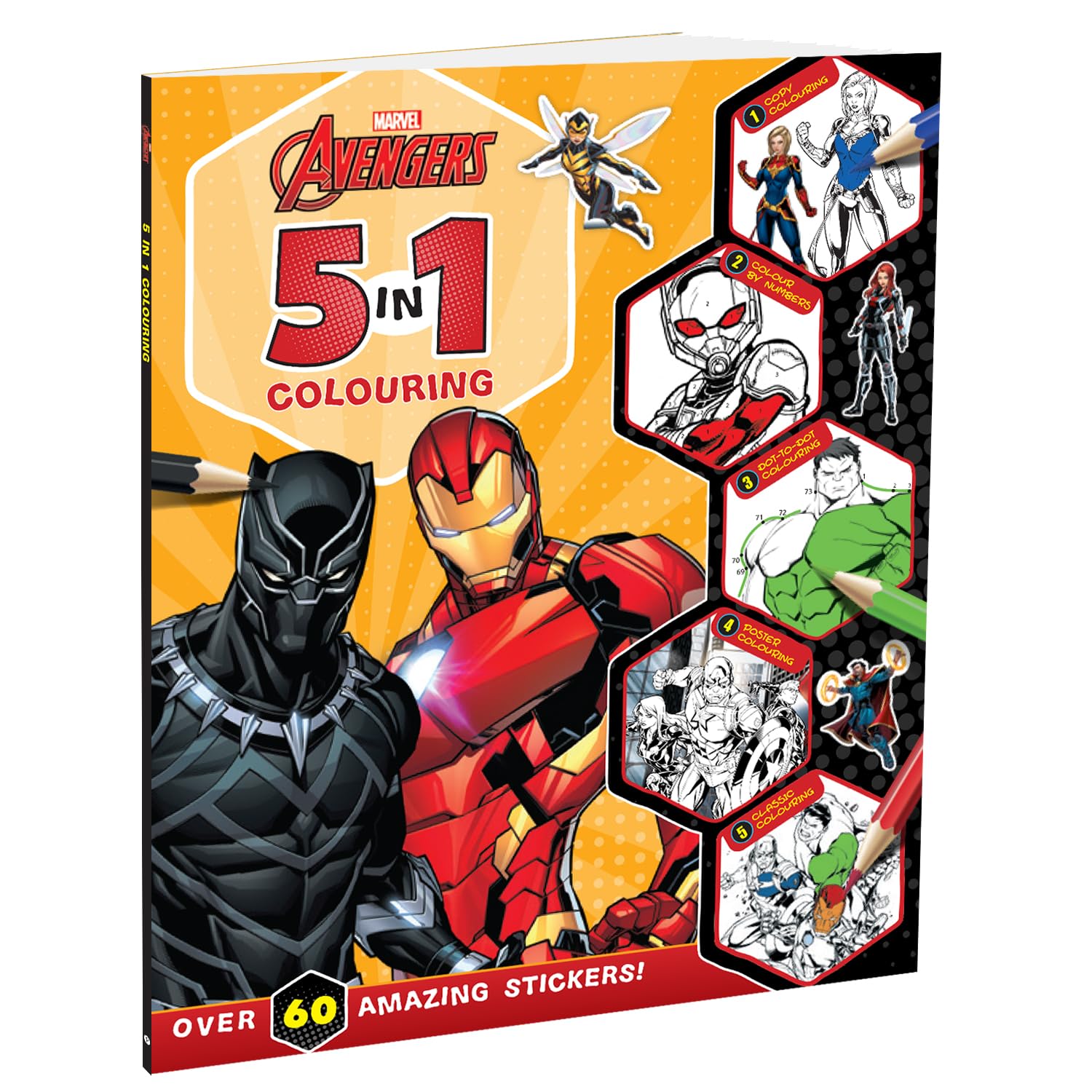 Marvel Avengers: 5-In-1 Colouring cover
